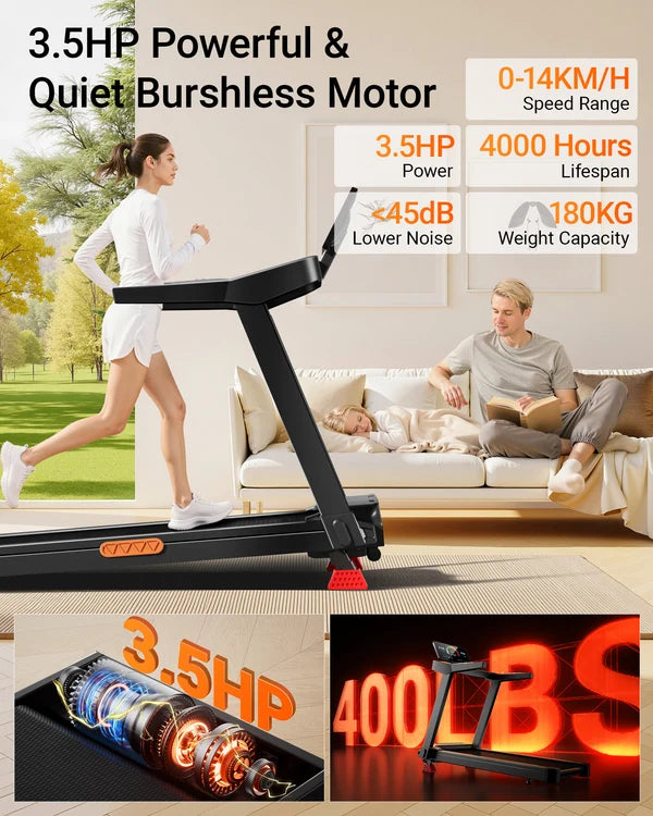 Umay L20 Tapis de Course Pliable, Inclinaison Manuelle 20%, 180kg, Moteur 3,5HP, 14 km/h