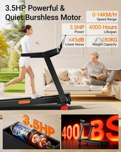 Umay L20 Tapis de Course Pliable, Inclinaison Manuelle 20%, 180kg, Moteur 3,5HP, 14 km/h