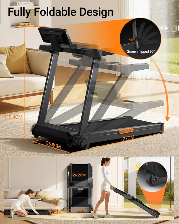 Umay L20 Tapis de Course Pliable, Inclinaison Manuelle 20%, 180kg, Moteur 3,5HP, 14 km/h