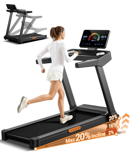 Umay L20 Tapis de Course Pliable, Inclinaison Manuelle 20%, 180kg, Moteur 3,5HP, 14 km/h