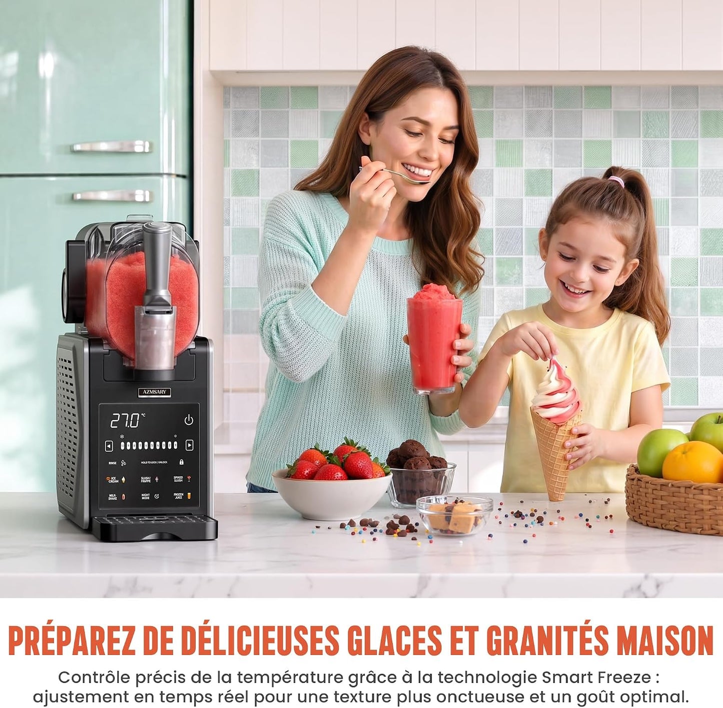 Machine à Slushies – 7 Programmes, Sans Glaces, smoothies margarita, frappes et plus encore