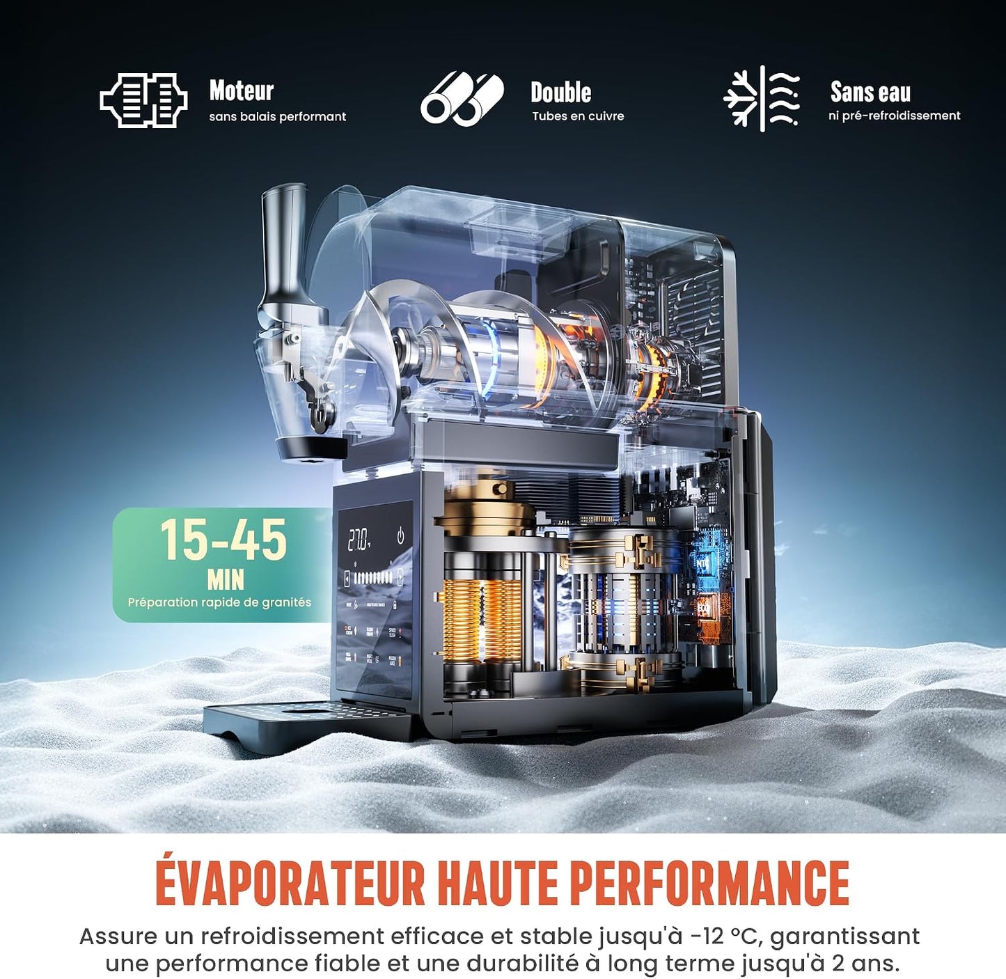 Machine à Slushies – 7 Programmes, Sans Glaces, smoothies margarita, frappes et plus encore